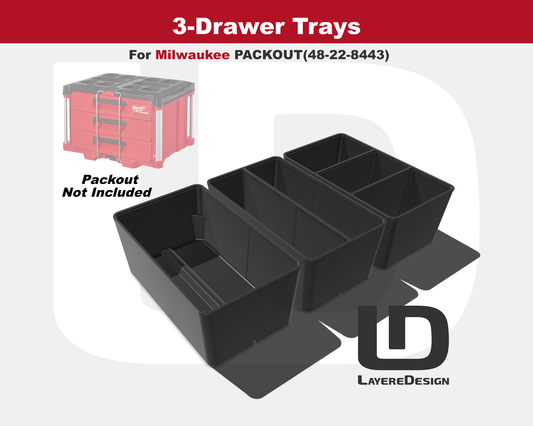 3-Drawer Trays | Milwaukee PACKOUT Tool Box 48-22-8443