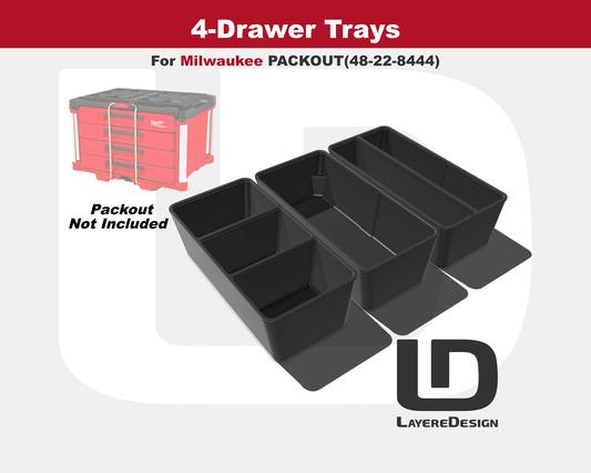 4-Drawer Trays | Milwaukee PACKOUT Tool Box 48-22-8444