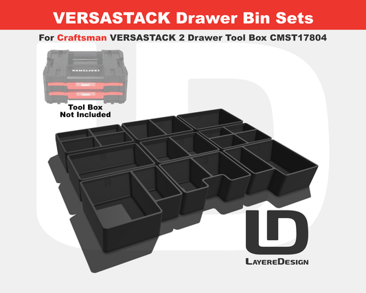 2-Drawer Bin Sets | Craftsman VERSASTACK Double Drawer Tool Box CMST17804