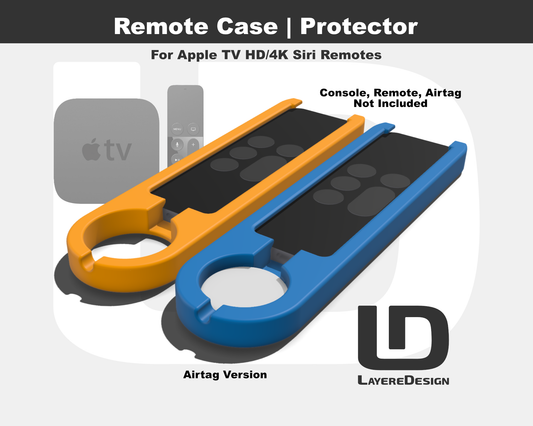Remote(Black) Case | Apple TV Siri Remotes(5 Colors) AirTag Mount Optional