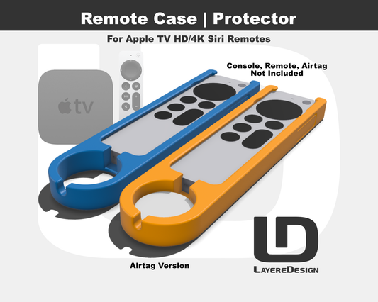 Remote(Grey) Case | Apple TV Siri Remotes(5 Colors) AirTag Mount Optional