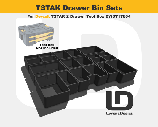 2-Drawer Bin Sets | Dewalt TSTAK Double Drawer Tool Box DWST17804